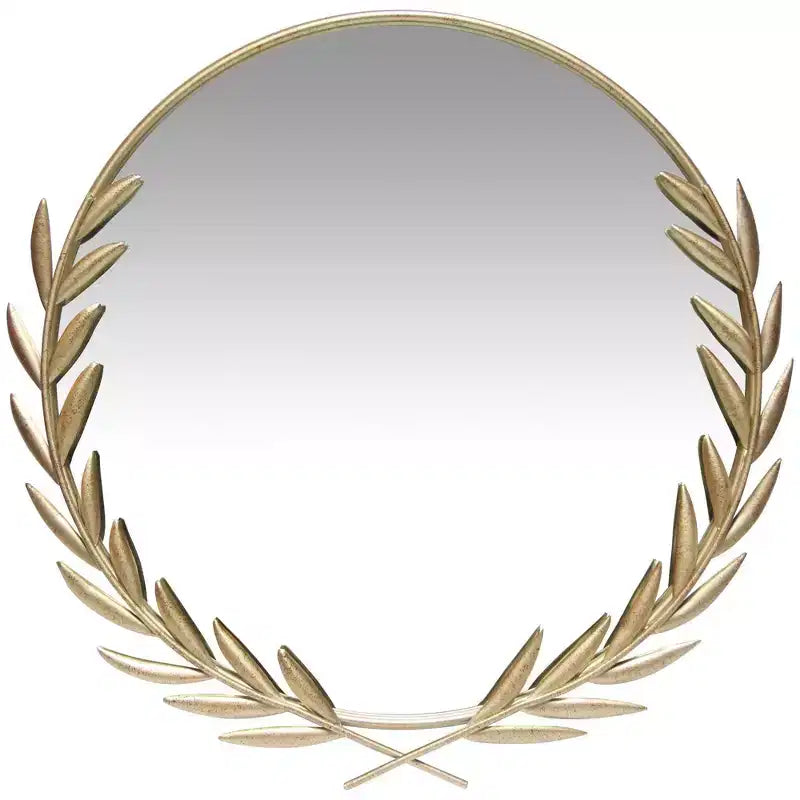 21" Emperor Grecian Round Wall Mirror Gold - Infinity Instruments: Antique-Style Keyhole Mount