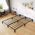 800 Lbs Sturdy Metal Platform with Durable Iron Slat Support and Legs Easy Assembly Storage Space Under Bed No Box Spring & Screws Needed
