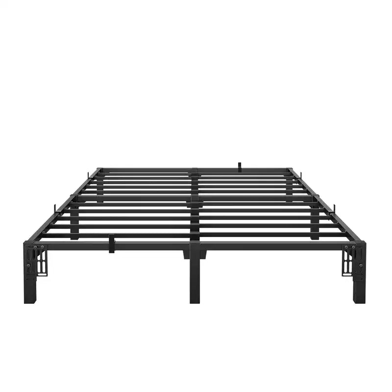 Plateforme en Métal Robuste de 800 Lbs avec Support à Lattes et Pieds en Fer Durables Montage Facile Espace de Rangement Sous le Lit Pas de Sommier Tapissier & de Vis Nécessaires