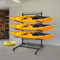 Kayak Storage Rack Heavy Duty Kayak Racks for Outdoor Storage Freestanding Kayak Storage Rack with Wheels for Kayaks Canoes