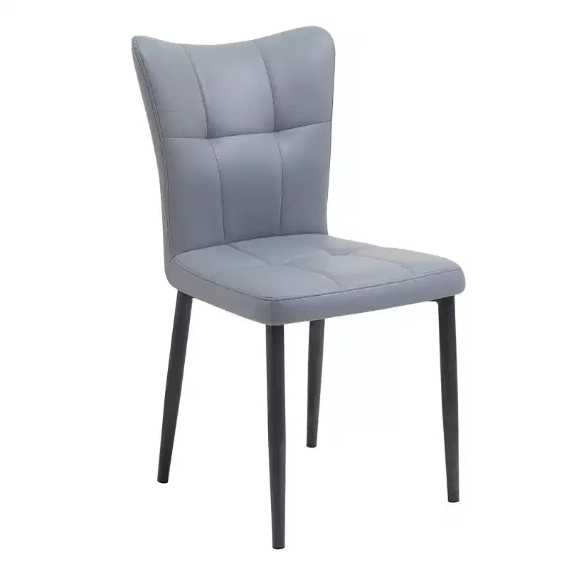 Lot de 2 chaises de salle à manger à dossier haut en cuir PU rembourrées, sans accoudoirs avec assise rembourrée, structure en fer et design ergonomique