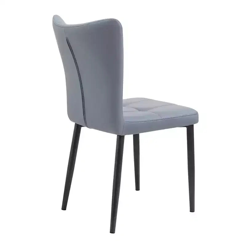 Lot de 2 chaises de salle à manger à dossier haut en cuir PU rembourrées, sans accoudoirs avec assise rembourrée, structure en fer et design ergonomique