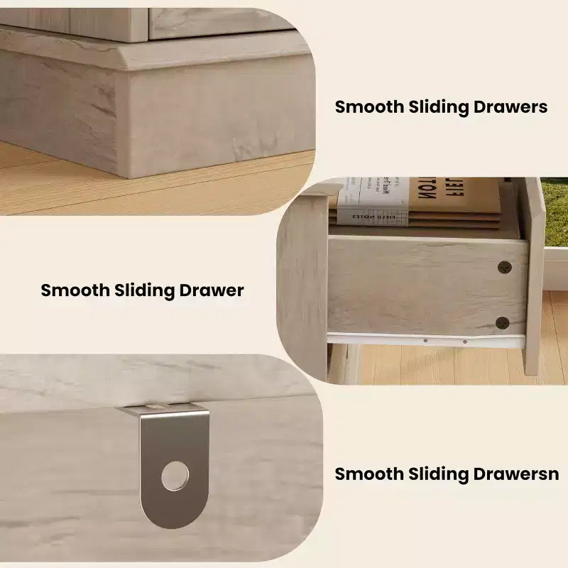 Commode à 8 tiroirs pour chambre à coucher, avec tiroirs profonds, grande commode double pour placard avec plateau large, commode horizontale en bois