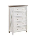 Okak Farmhouse Style Console Dressers with Drawers Chest of Drawers for Bedroom Wooden Dresser with Retro Handle Ring