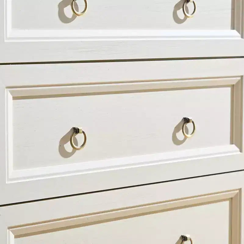 Commode Console de Style Ferme avec Tiroirs, Commode de Rangement pour Chambre à Coucher, Commode en Bois avec Poignée Anneau Rétro