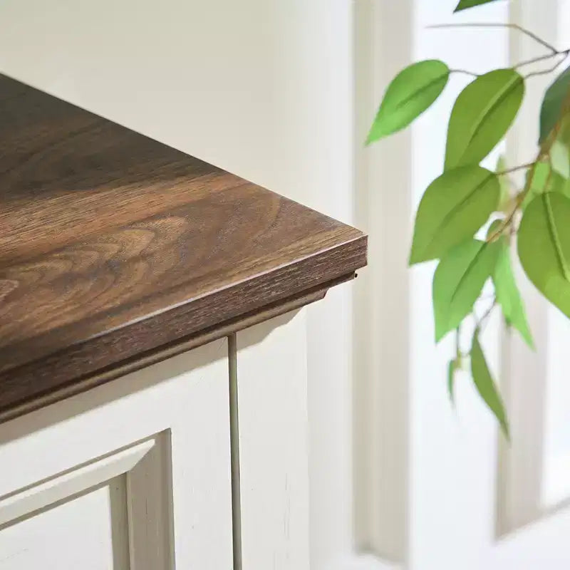 Commode Console de Style Ferme avec Tiroirs, Commode de Rangement pour Chambre à Coucher, Commode en Bois avec Poignée Anneau Rétro
