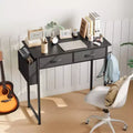 Okak 32/48IN Industrail Computer Desk with Side Bag Standing Desk with Storage Drawers and Headphone Hook Office Desks for Study Living Room