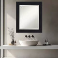 Miroir mural biseauté noir pour salle de bain