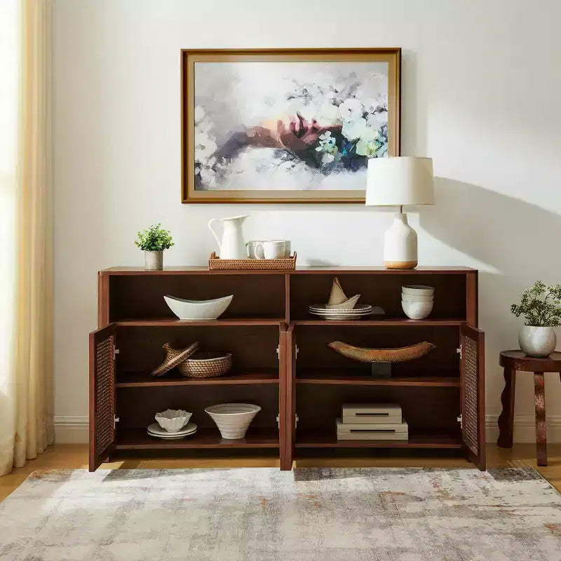 Buffet bas rustique de 160 cm de large avec rangement