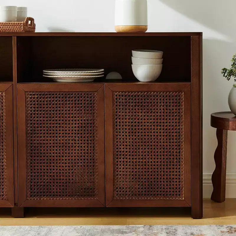 Buffet bas rustique de 160 cm de large avec rangement