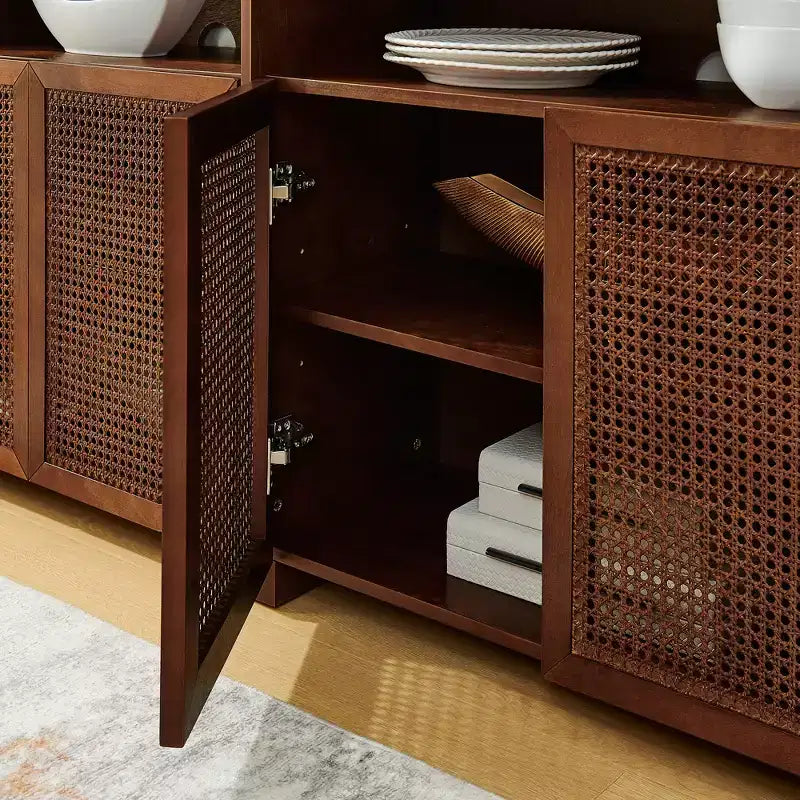 Buffet bas rustique de 160 cm de large avec rangement