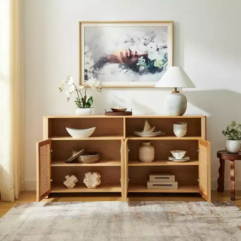 Buffet bas rustique de 160 cm de large avec rangement