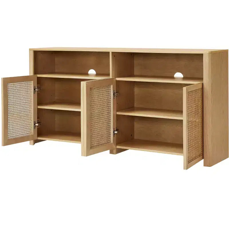 Buffet bas rustique de 160 cm de large avec rangement