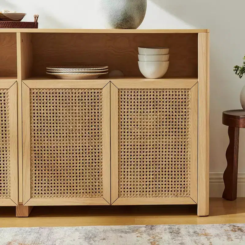 Buffet bas rustique de 160 cm de large avec rangement