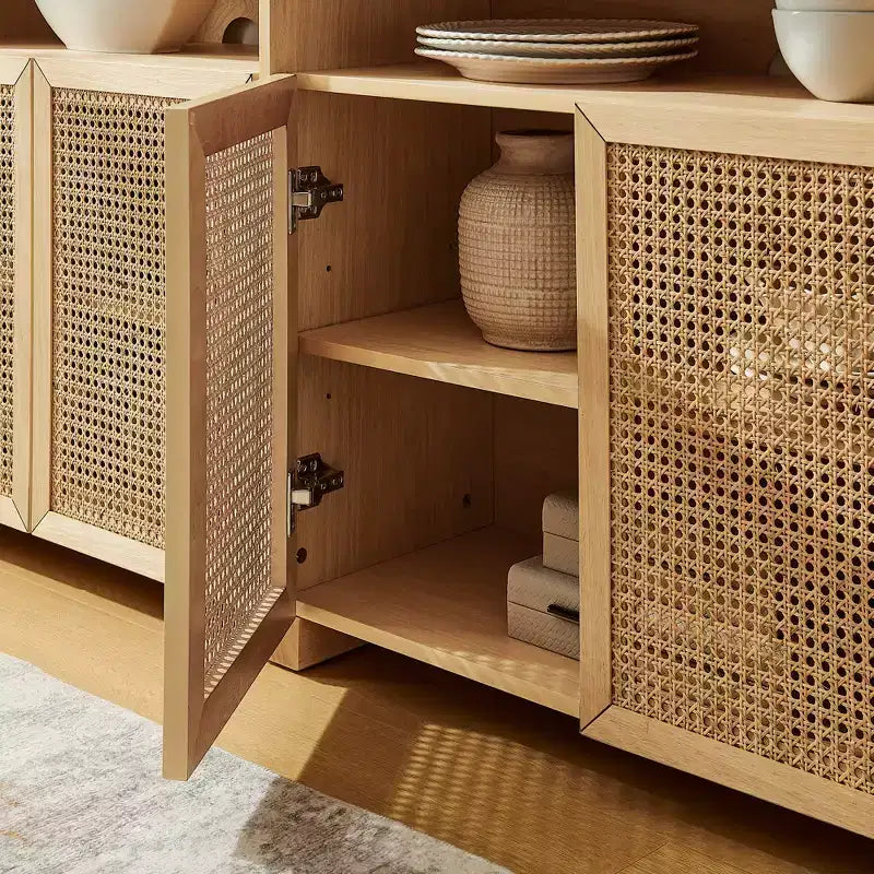 Buffet bas rustique de 160 cm de large avec rangement