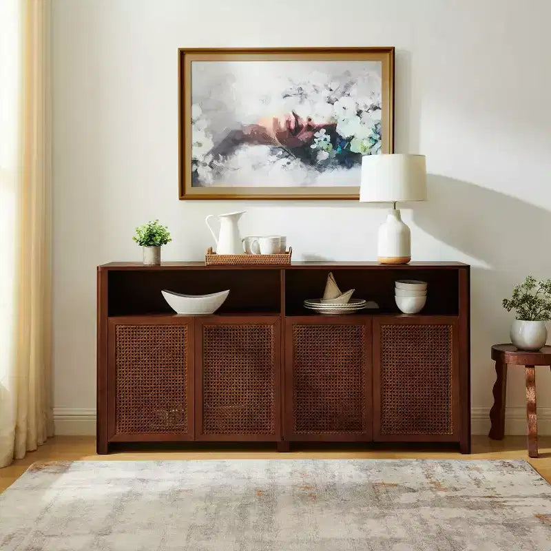 Buffet bas rustique de 160 cm de large avec rangement