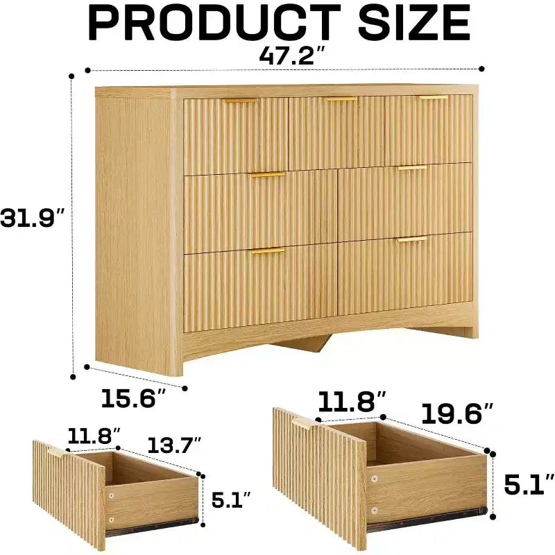Meuble de rangement en bois à 7 tiroirs