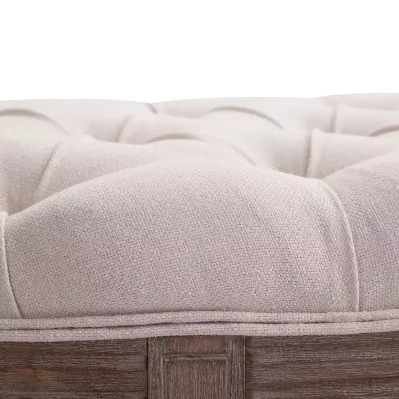 Banc de bout de lit semi-circulaire capitonné, banc d'entrée de chambre à coucher rembourré avec pieds en bois d'hévéa