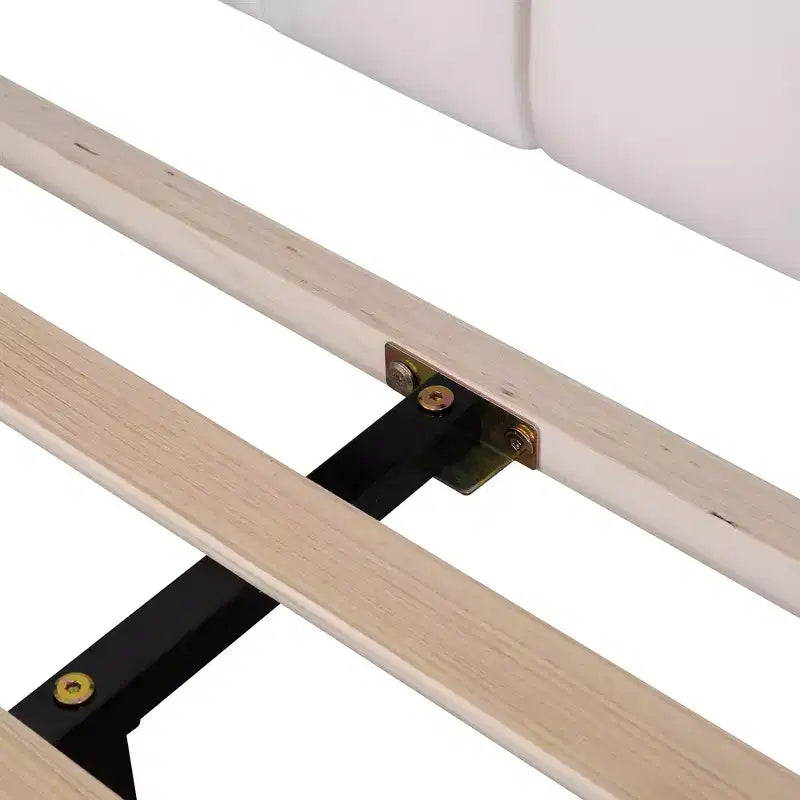 Cadre de lit plateforme capitonné pleine/grand lit avec tête de lit en velours à motif floral