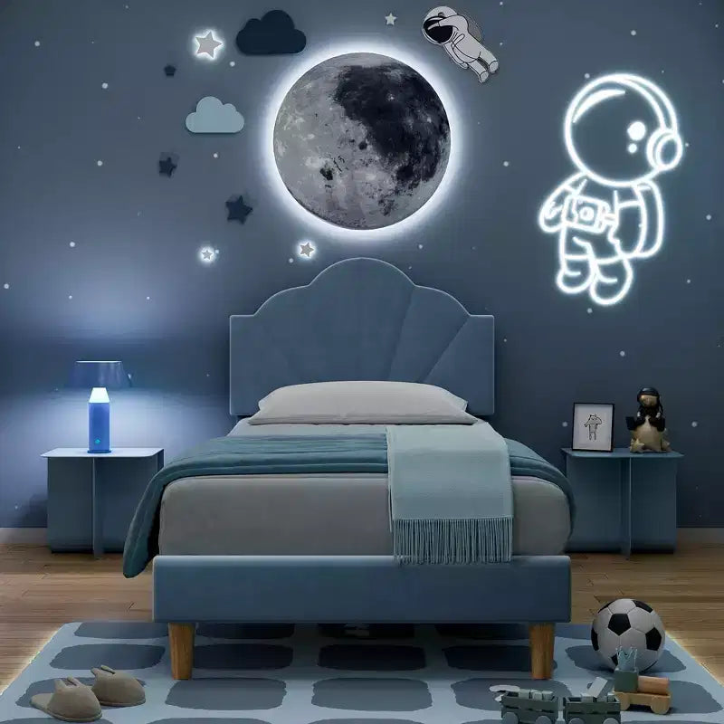 Cadre de lit plateforme en velours pour enfants