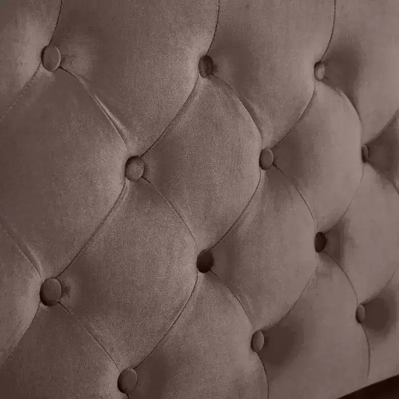 Lit traîneau capitonné avec tête de lit à oreilles et pied de lit volute