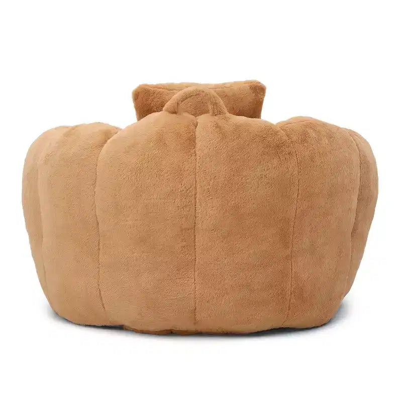 Fauteuil poire moderne en fausse fourrure avec ottoman