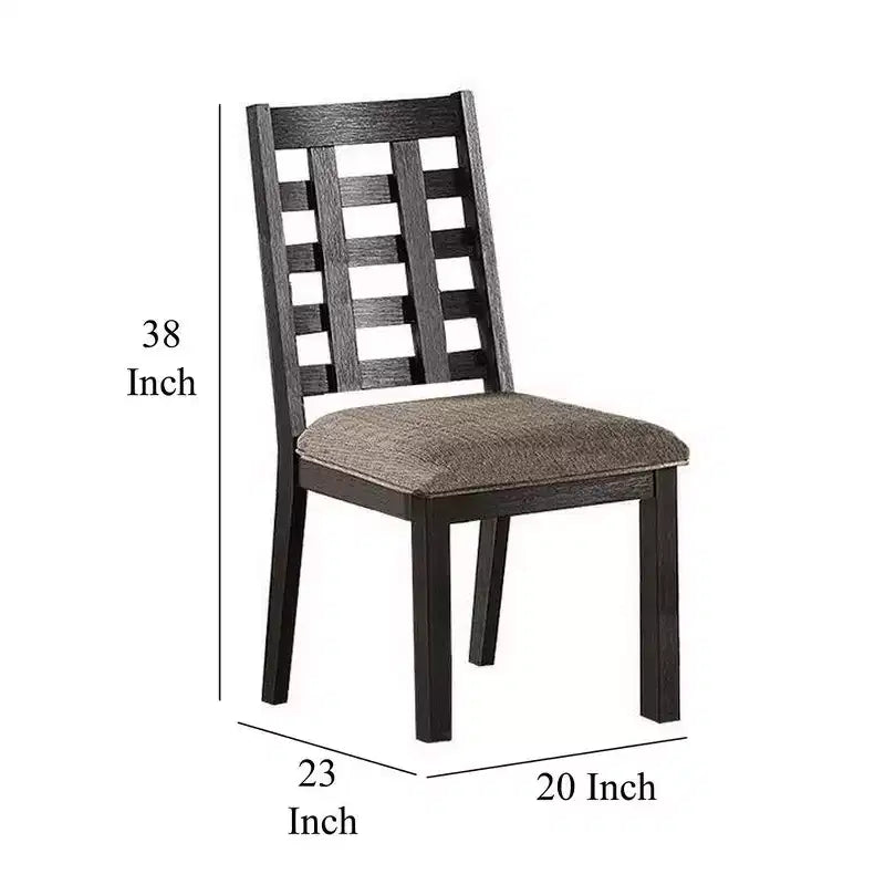 Ensemble de 2 chaises de salle à manger à dossier carré ajouré