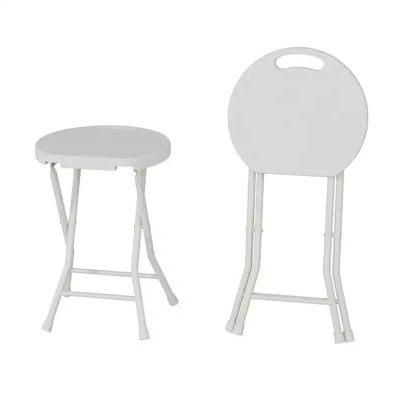 Lot de 2 tabourets pliants avec poignée, pieds antidérapants, capacité de 272 kg, tabouret pliable intérieur et extérieur pour adultes, dortoir, cuisine, coiffeuse