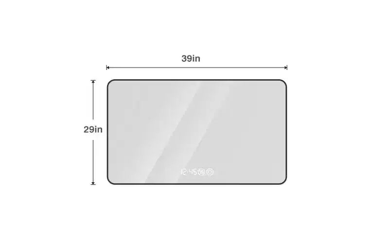 Miroir mural intelligent rectangulaire moderne pour salle de bain, chambre, salon de coiffure, grand miroir de courtoisie en aluminium avec écran tactile LED
