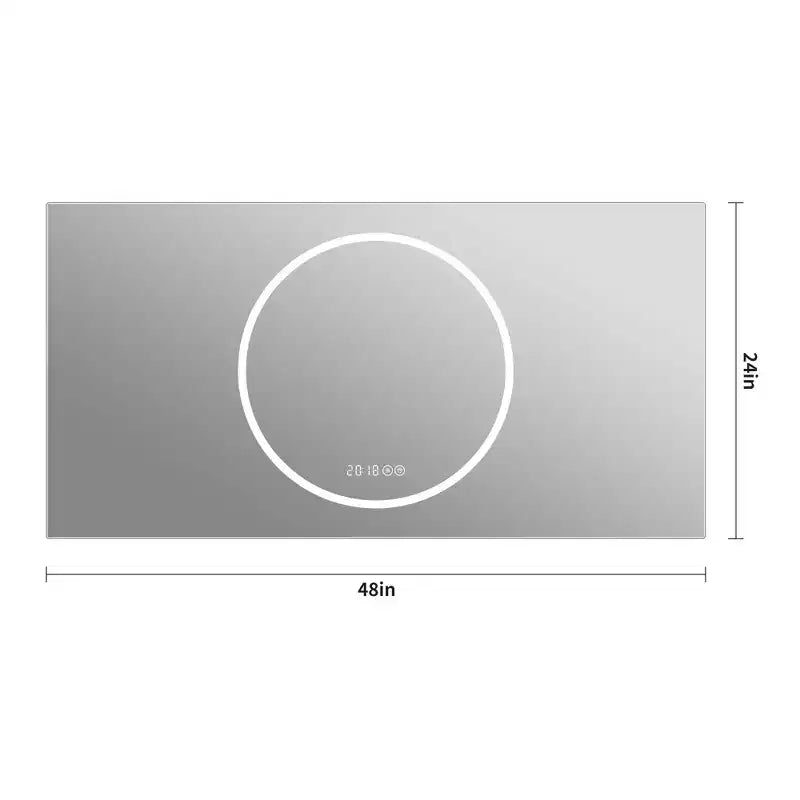 Miroir mural intelligent rectangulaire moderne pour salle de bain, chambre, salon de coiffure, grand miroir de courtoisie en aluminium avec écran tactile LED
