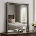 Royal Hampton Dresser Mirror Dark Gray Square 38 Inch Solid Wood Frame