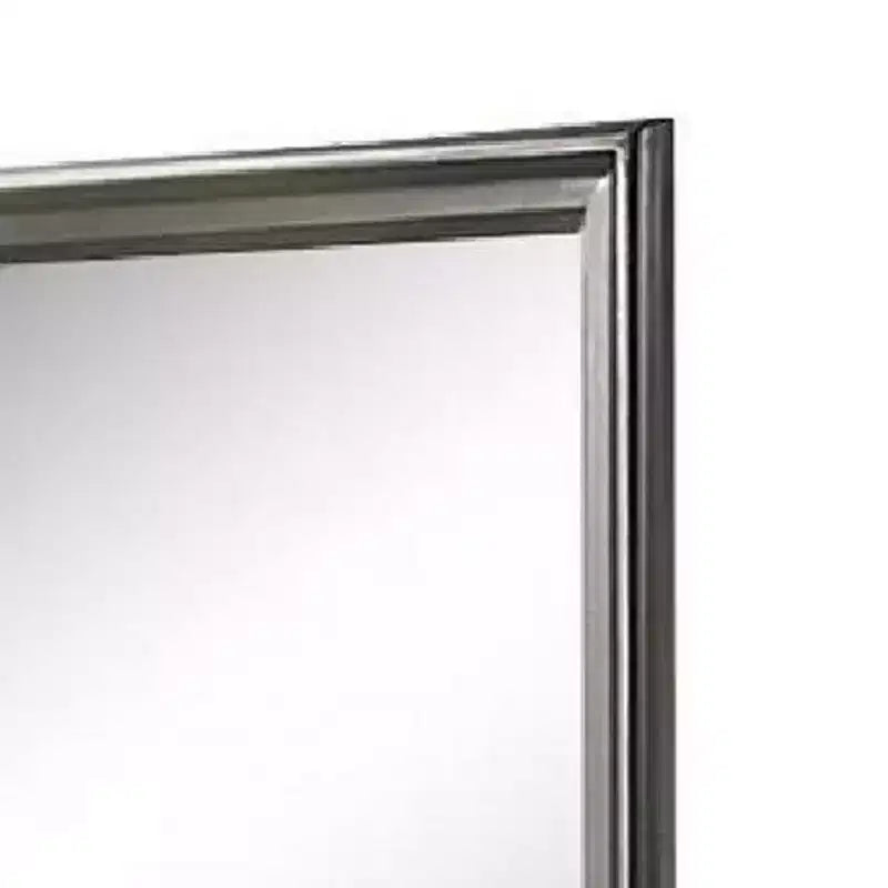 Miroir de commode gris foncé carré cadre en bois massif 38 pouces