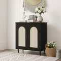 Sideboard Buffet Kitchen Storage Cabinet with Rattan Cabinet with Ample Storage Space
