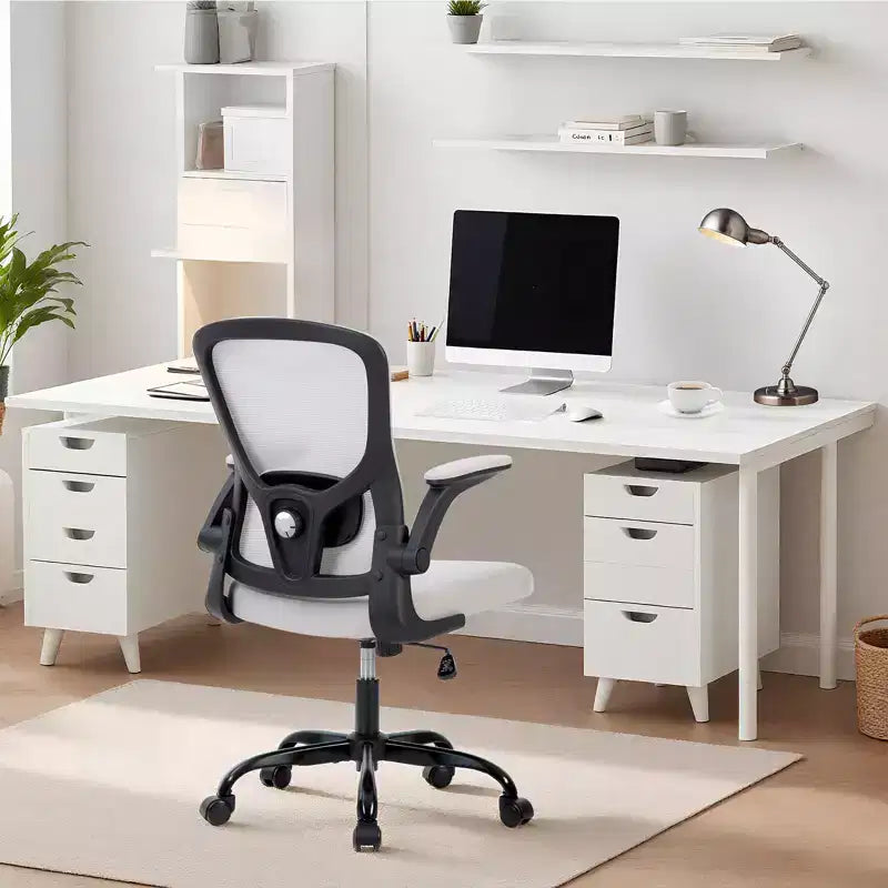 Chaise de bureau ergonomique, Chaise de bureau avec support lombaire réglable, accoudoirs relevables, chaise d'ordinateur en maille, chaise de bureau pivotante à roulettes pour gamer