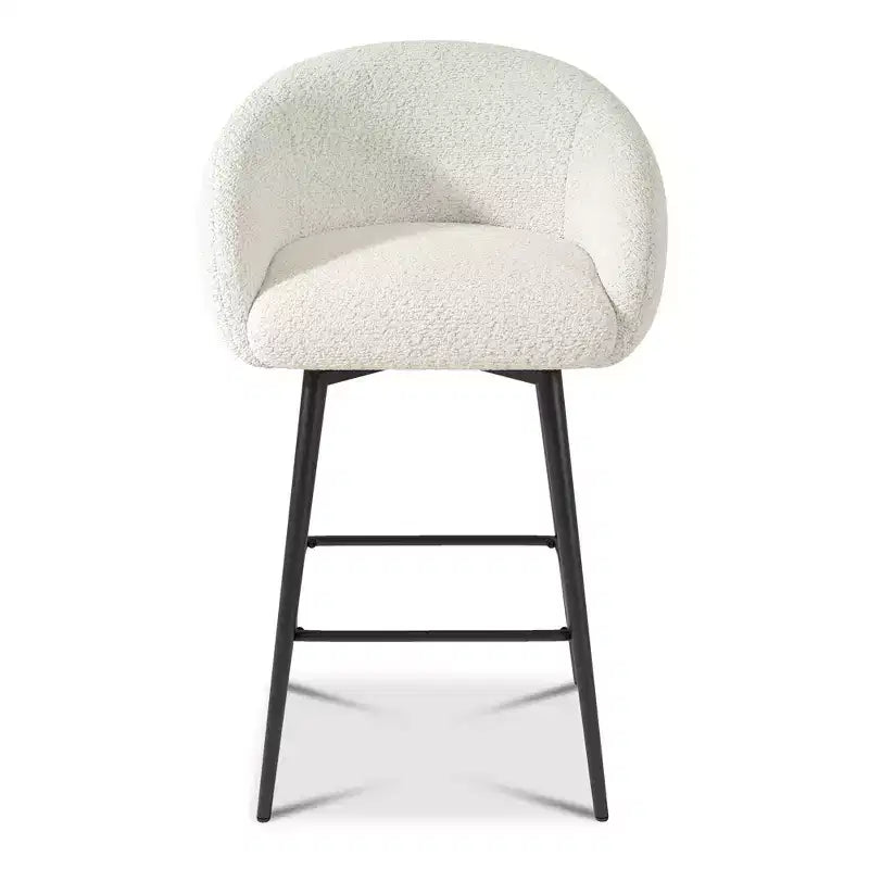 27.9 Tabourets de bar pivotants à hauteur de comptoir avec dossier capitonné, style ferme moderne pour cuisine