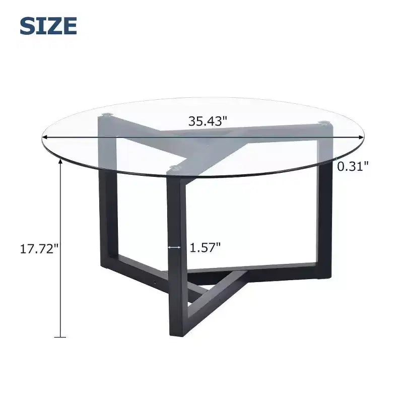 Table basse ronde en verre de style moderne
