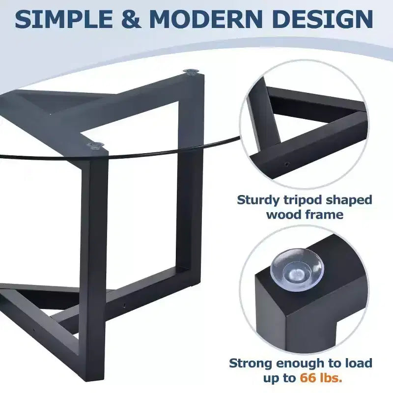 Table basse ronde en verre de style moderne