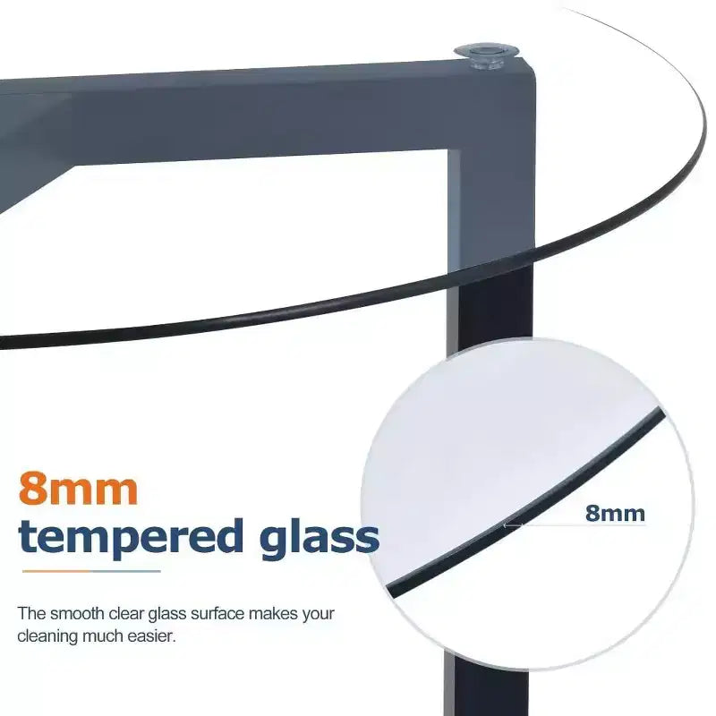 Table basse ronde en verre de style moderne