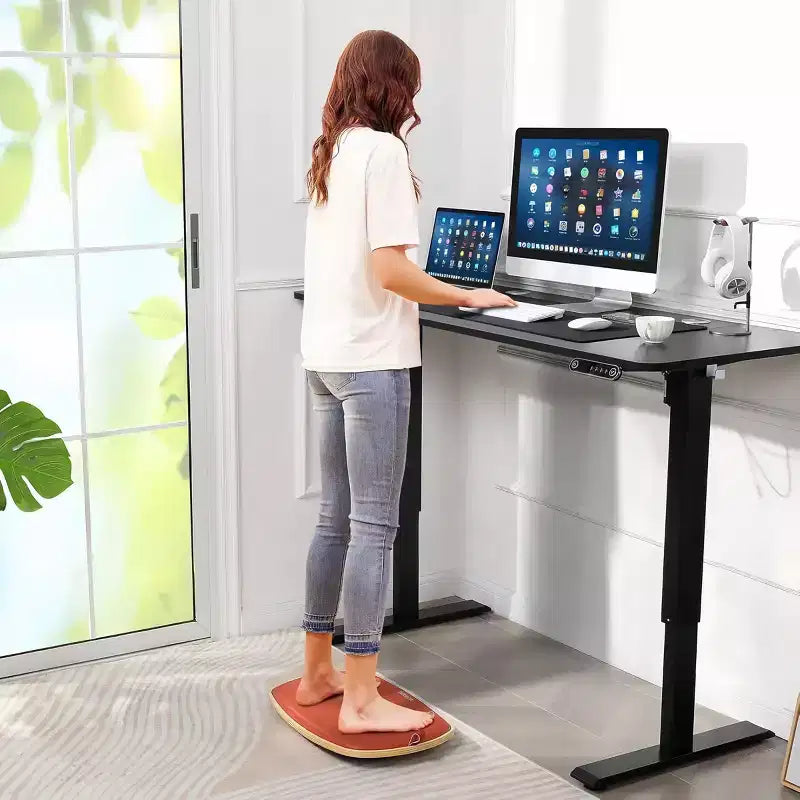 Bureau d'ordinateur mobile debout 48 24 ergonomique avec 4 hauteurs prédéfinies (Roues de 2,5 po de haut en sus)