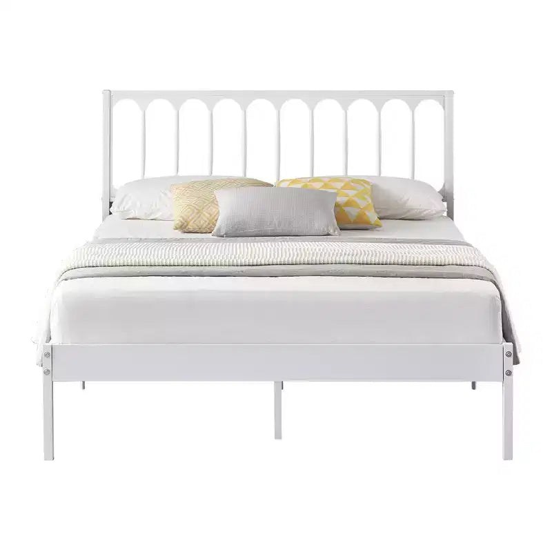 Full-size platform bed frame metal bed frame with headboard 12.6-inch storage space underneath no box spring needed quiet black