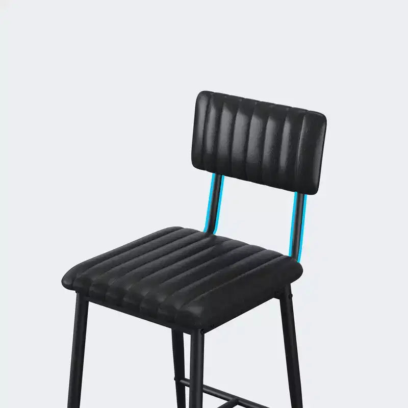 Lot de 2 tabourets de bar à hauteur de comptoir, tabourets de cuisine rembourrés avec dossier et repose-pieds, tabourets de bar en similicuir pour îlot de cuisine