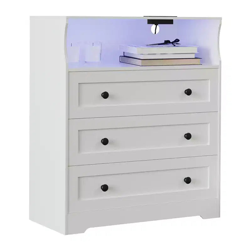 Small three-drawer dressing table wooden dressing table bedroom wardrobe/bedside table modern wooden drawer cabinet suitable for living room.