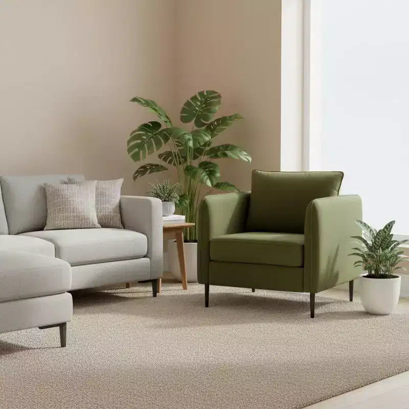 Fauteuil d'appoint moderne en velours