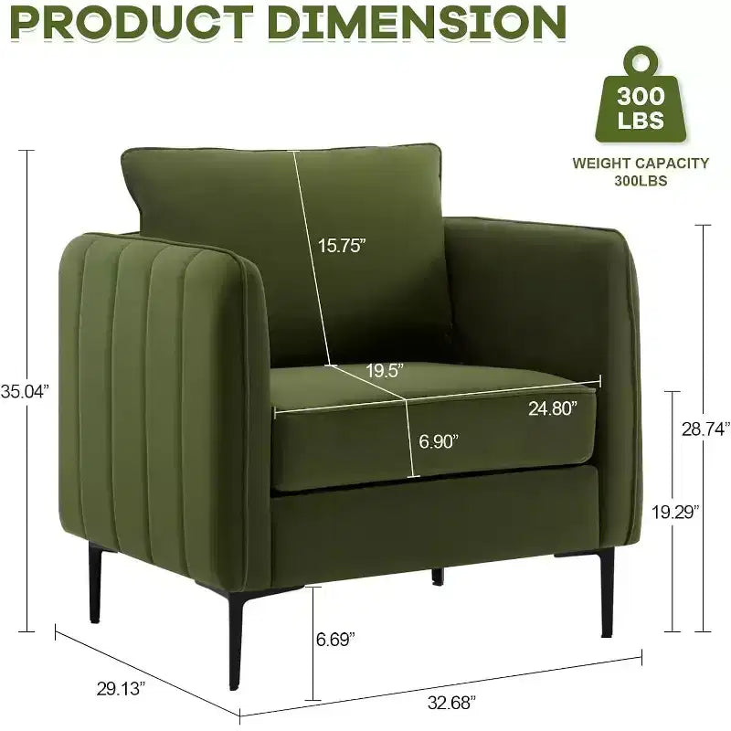 Fauteuil d'appoint moderne en velours