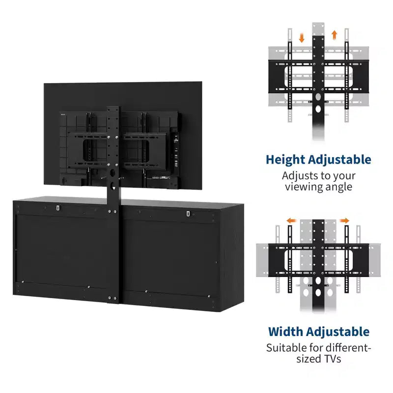 Meuble TV en bois à 9 tiroirs avec support Meuble TV pour téléviseurs de 32 à 85 pouces Grand centre de divertissement Console multimédia