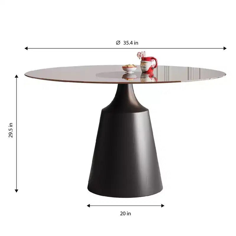 Table à manger ronde de style milieu du siècle
