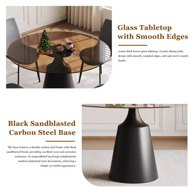 Table à manger ronde de style milieu du siècle