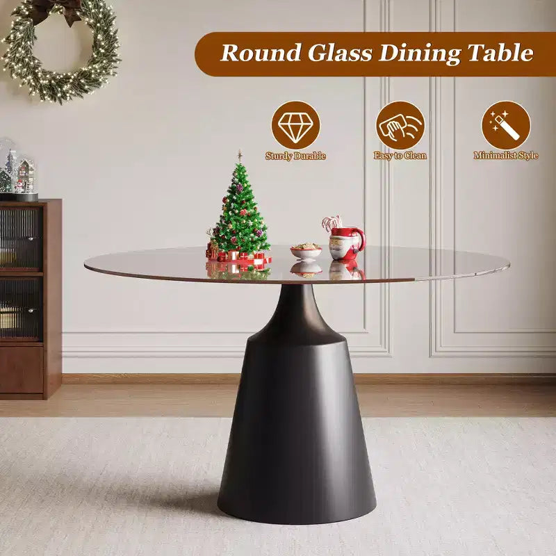 Table à manger ronde de style milieu du siècle