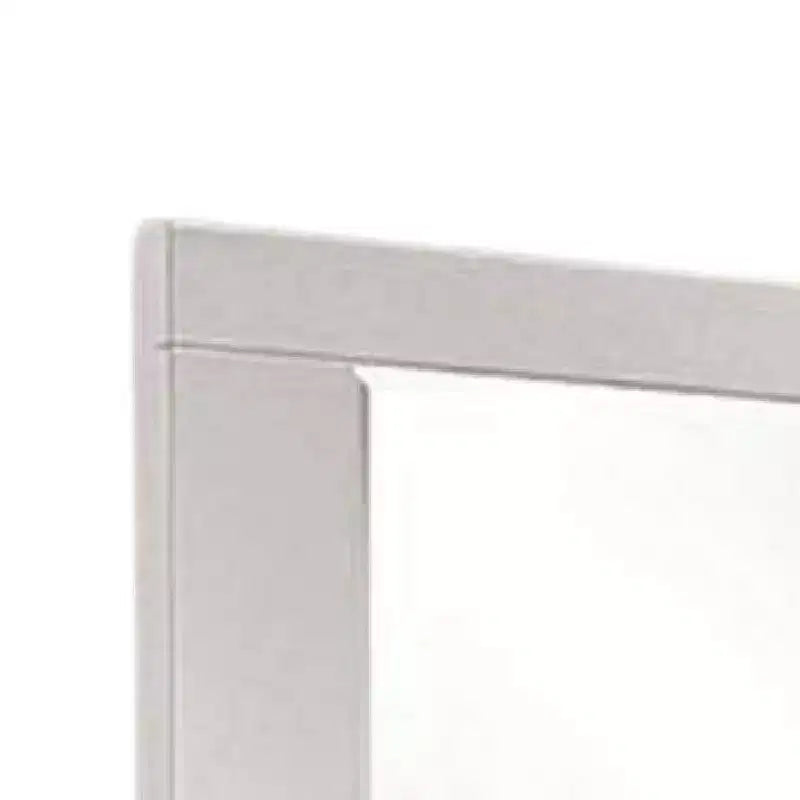 Miroir de commode 46 pouces, cadre en bois massif laqué blanc brillant