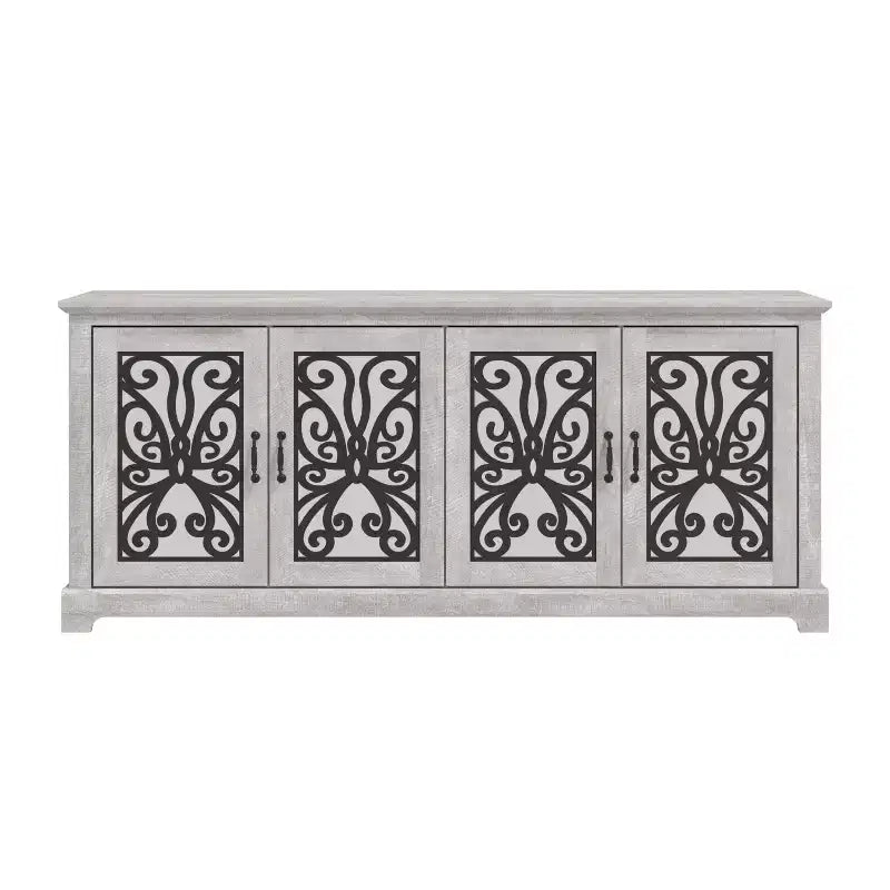 Meuble TV traditionnel avec portes miroir